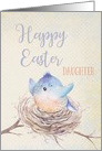 To Daughter, Happy Easter Blue Bird in Nest card