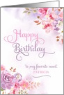 Personalize to Aunt, Happy Birthday watercolor flowers card