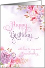 To Grandmother, Happy Birthday watercolor flowers card