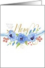 Happy Birthday to a very special Mom watercolor flowers card