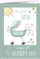 1st Father’s Day for a Special Son, Baby Carriage card