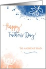 Father’s Day to a Great Dad Modern Watercolor card