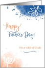 Father’s Day to a Great Dad Modern Watercolor card