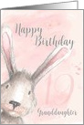 Happy 19th Birthday Granddaughter watercolor bunny rabbit card