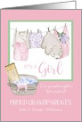 It’s a Girl - Proud Grandparents Announcement Clothesline card