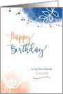Happy Birthday Friend Custom Name Modern Watercolor card