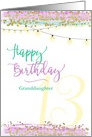 Happy 13th Birthday Granddaughter Modern Watercolor card
