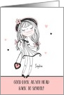Back to School Cool Teen Girl with Covid 19 Mask Personalize card