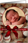 Congratulations New Baby Boy Baseball Custom Photo card