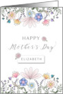 Happy Mother’s Day Custom Name with Watercolor Flowers card