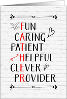 Father’s Day Acrostic Fun Caring Patient Helpful Clever Provider card