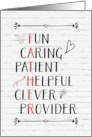 Father’s Day Acrostic Fun Caring Patient Helpful Clever Provider card