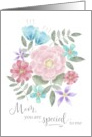 Mom Birthday You are Special to Me Watercolor Flowers card