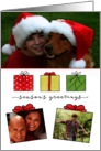 Seasons Greetings 3 photo Simple Hand Drawn Watercolor Gift Packages card
