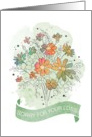 Sympathy Sketchy Watercolor Floral Bouquet card