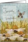 Sympathy Loss of Grandmother Messy Flowers and Butterfly card