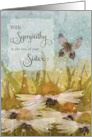 Sympathy Loss of Sister Messy Flowers and Butterfly card