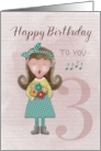 3rd Birthday Little Girl Singing Happy Birthday to You card