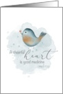 Get Well Thinking of You Scripture Watercolor Bird with Flower in Beak card