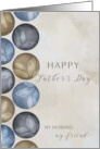 To Husband Happy Father’s Day Circles in Blue Gray and Brown card