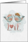 Engagement Congratulations Watercolor LOVE Birds card