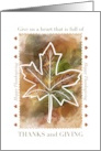 Thanksgiving Quote Around Maple Leaf on an Alcohol Ink Background card