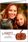 Thanksgiving Custom Photo and Name Pumpkin card
