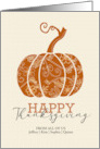 Thanksgiving Custom Name Pumpkin Silhouette card