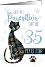 35th Birthday Cat Silhouette Are You Pawsitive card