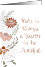 Thankful Flowers and Leaves Blank Inside card