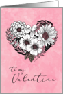 Valentine for Anyone Flower Heart Shaped Bouquet card