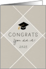Graduation 2025 Handwritten Congrats with Cap and Tassel card