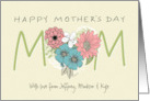 Mother’s Day MOM Floral Heart with Custom Names card