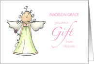 Adoption Anniversary, Gift from Heaven, Custom Name card