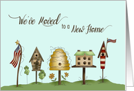 We’ve Moved / New Address Birdhouses & Flags card