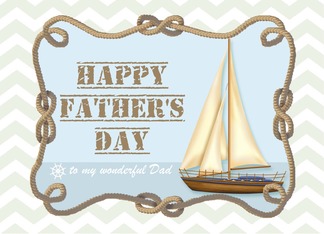 Happy Father's Day Sailboat and Knotted Rope Custom Name