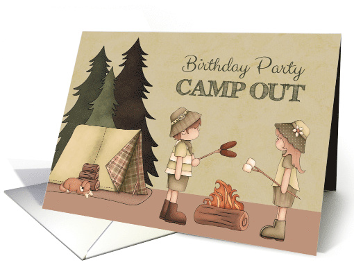 Camp Out Birthday Party Invitation for Boys and/or Girls card