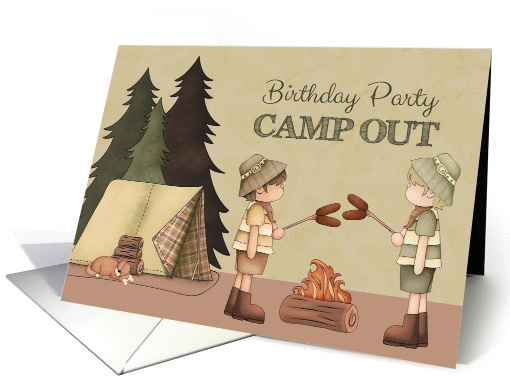 Boys Camp Out Birthday Party Invitation card (1103998)