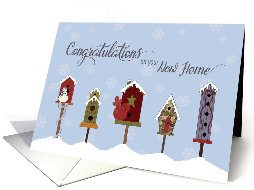 Congratulations on New Home Birdhouses & Snow card (1116396)