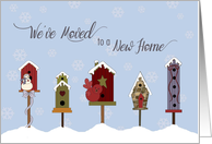 We’ve Moved / New Address Birdhouses & Snow card