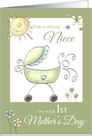 1st Mother’s Day - Special Niece- Baby Carriage card