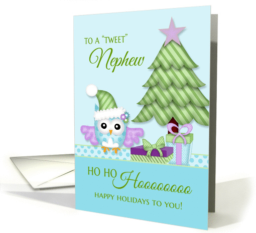 To 'Tweet Nephew Happy Holiday Owl w/tree & presents card (1132212)