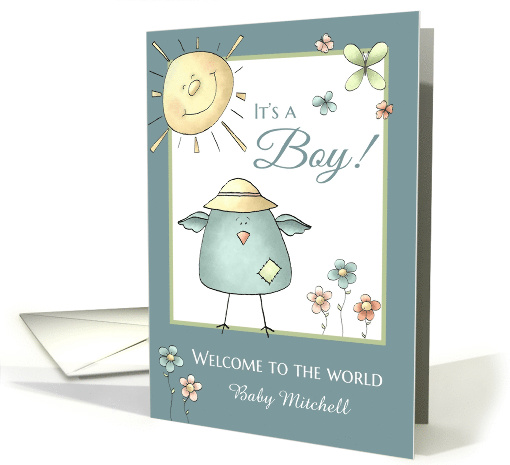 Welcome 1st Son - Custom Name Baby Congratulations card (1132406)