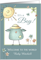 Welcome Son - Custom Name Baby Congratulations card