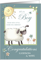 It’s a Boy Congratulations Godson & Wife - Little Lamb card
