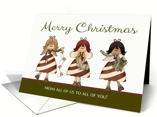 Christmas, from all of us - Candy Cane Angels card (1136174)