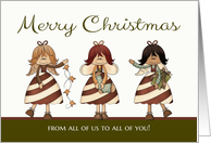 Christmas, from all of us - Candy Cane Angels card