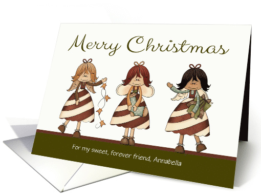 Christmas, to custom name / relationship - Candy Cane Angels card