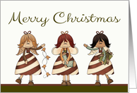 Merry Christmas Candy Cane Angels card