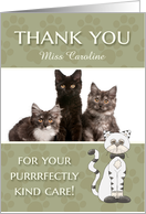 Petsitting Cat Thank you custom photo & name card